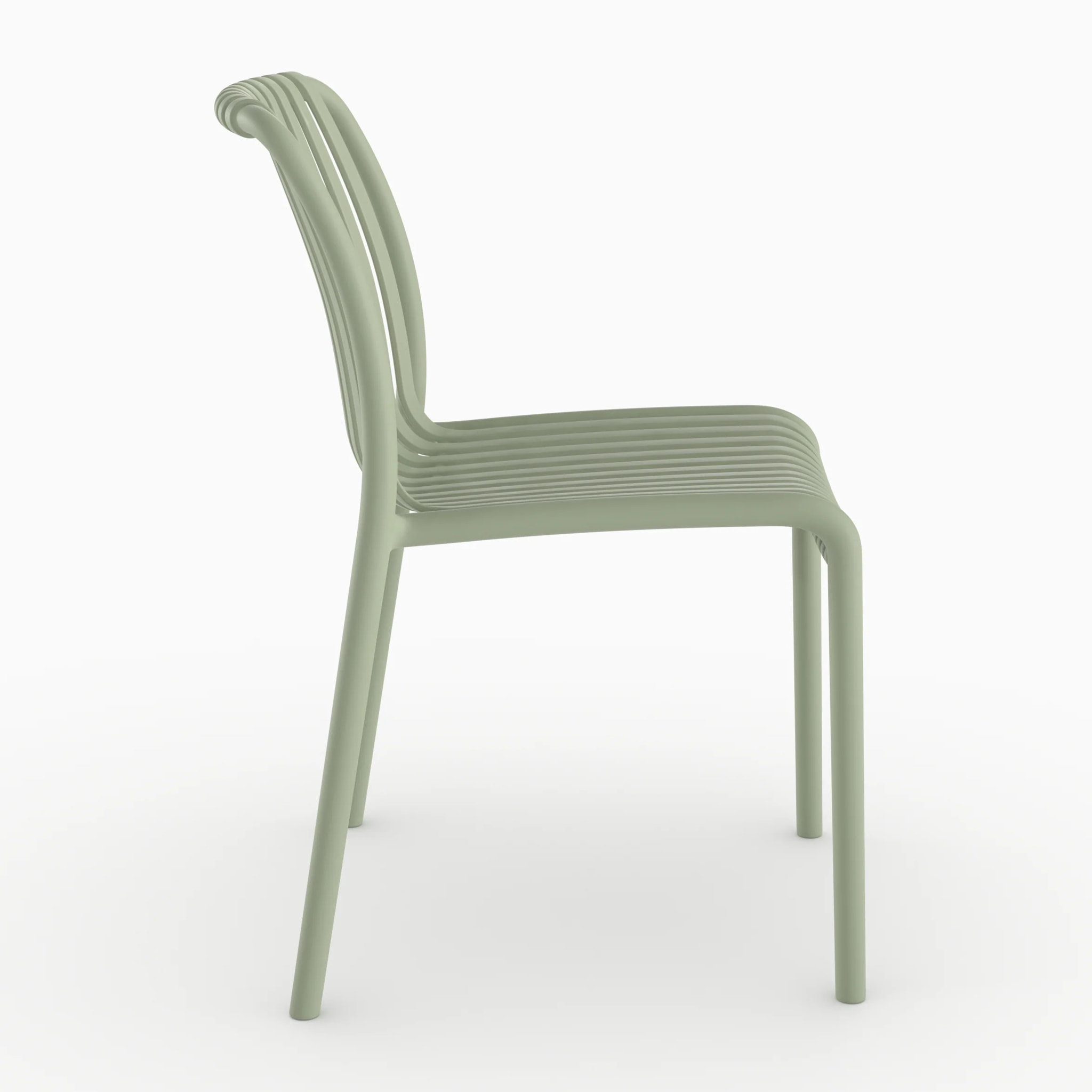 Lot de 2 chaises de jardin empilables en plastique vert pastel - Duli