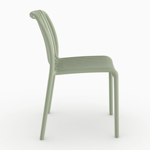 Lot de 2 chaises de jardin empilables en plastique vert pastel - Duli