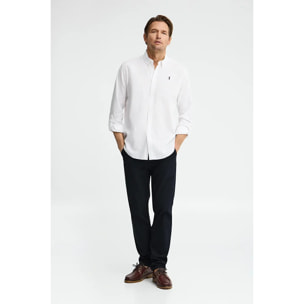 Camisa cotolino blanca de corte regular con logo Rigby Go