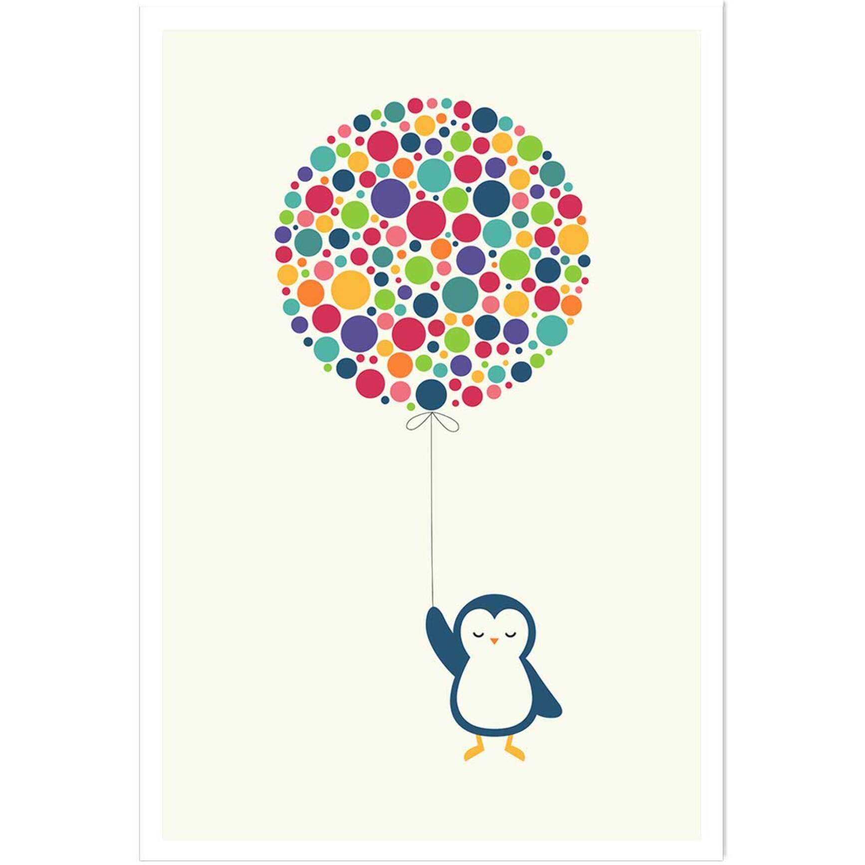 Affiche  pingouin ballon Affiche seule