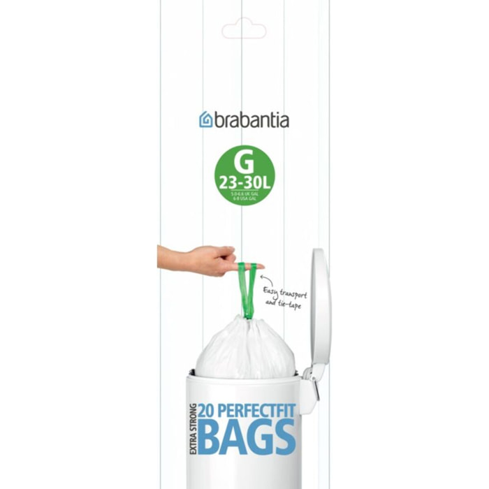 Sac poubelle BRABANTIA 23-30L  - 20 sacs - G