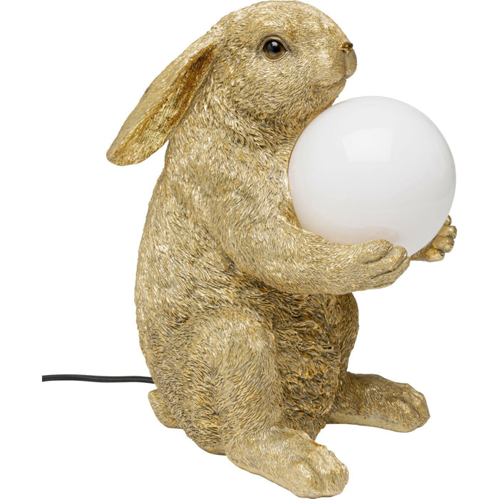 Lampe lapin assis doré Kare Design