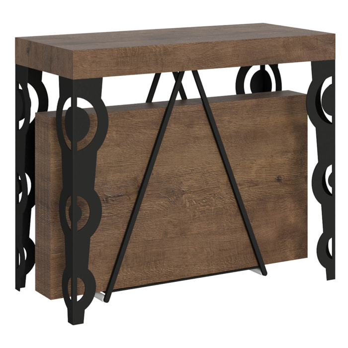 Consolle allungabile 90x40/196 cm Aceres Small noce telaio antracite