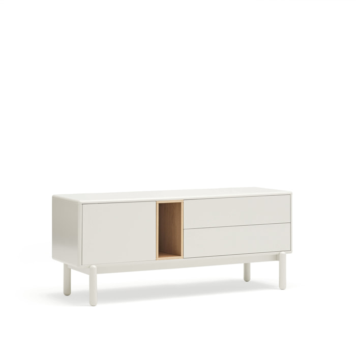 Mueble de televisión Corvo 1 puerta y 2cajones de 140cm crema