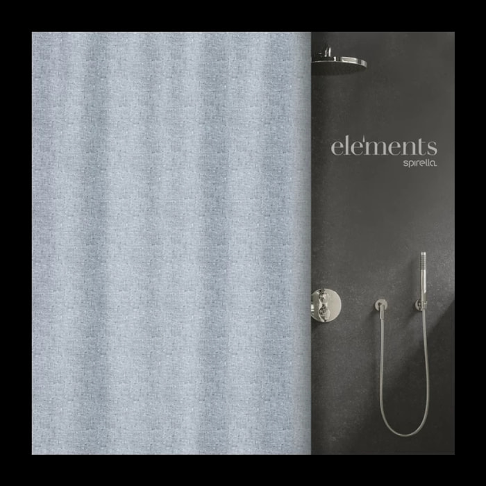 rideau de douche Polyester ILO 120x200cm Bleu Denim Elements by Spirella