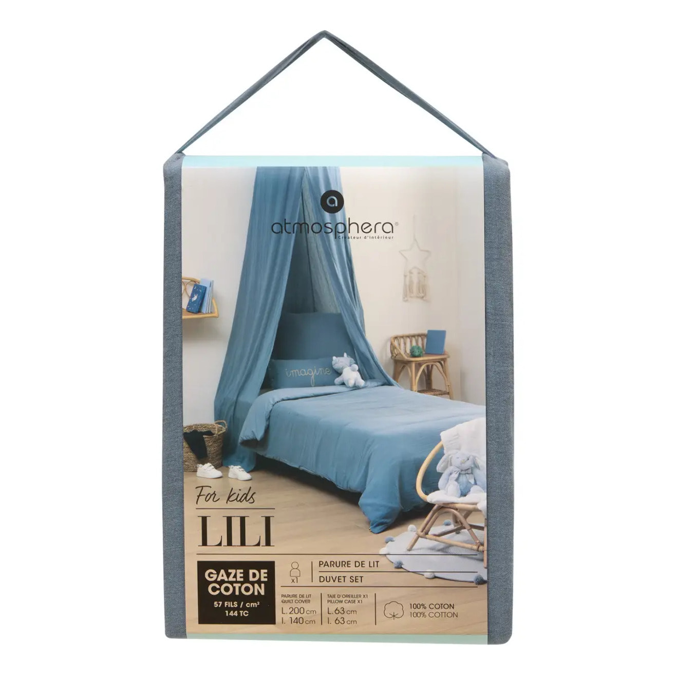 Parure de lit Lili 140x200cm bleu