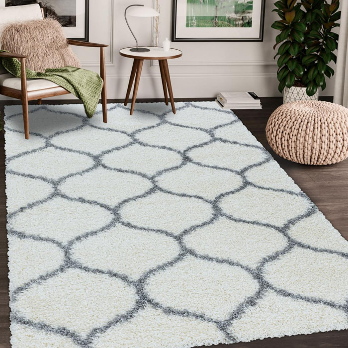 Tapis shaggy tissé motif scandinave SANI