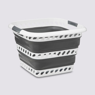 Cesta retráctil blanco gris 40l