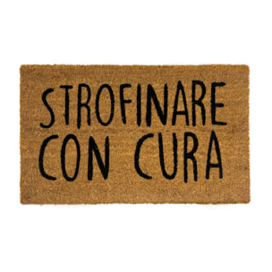 Zerbino Ingresso Casa Antiscivolo In Cocco Scritte Divertenti Strofinare con Cura