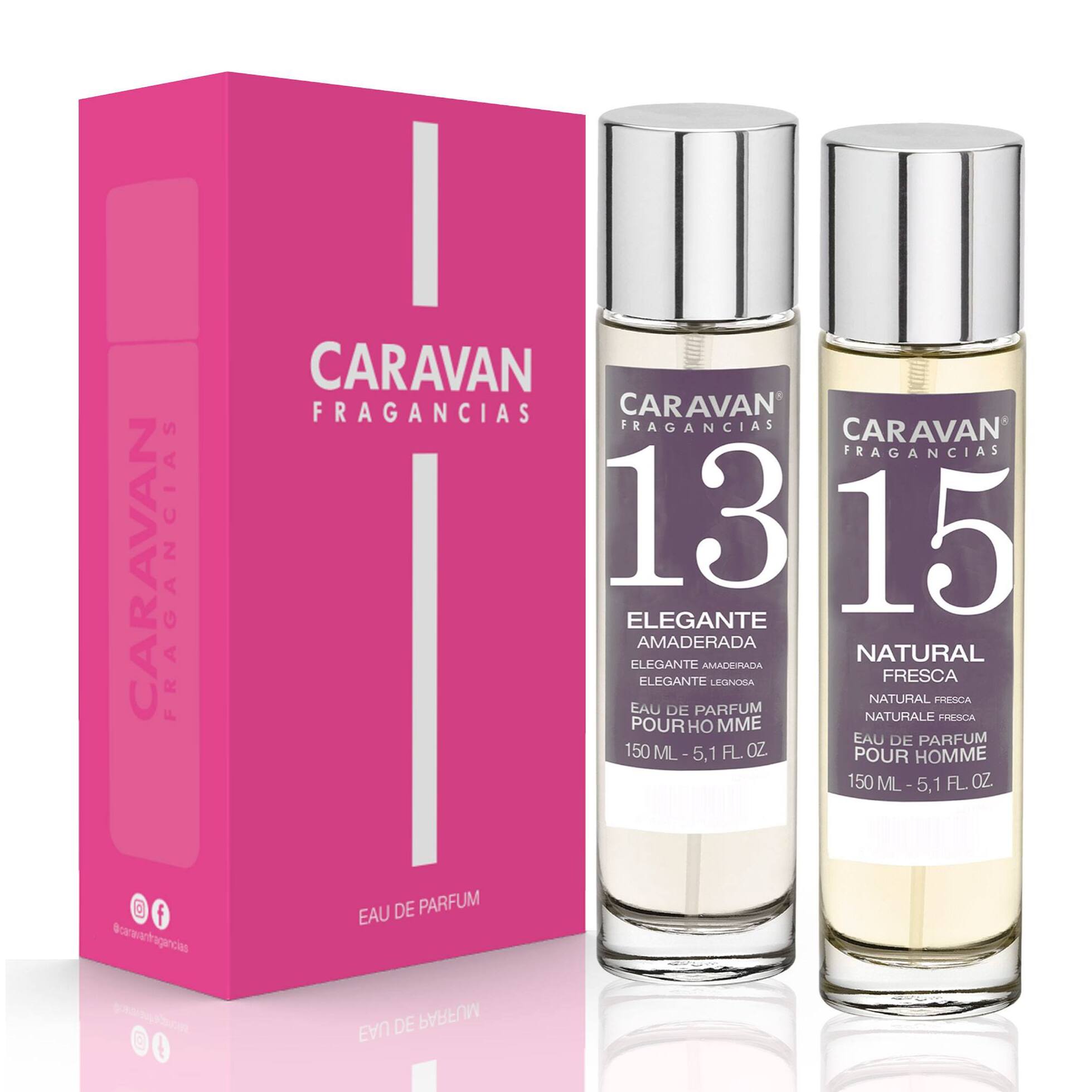 Caravan fragancias - caja de regalo con 2 perfumes: nº15 y nº13 de 150 ml, para hombre