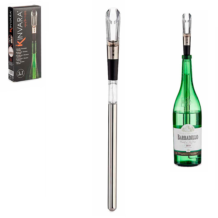 3 in 1: refrigeratore, decanter e aeratore di vino.