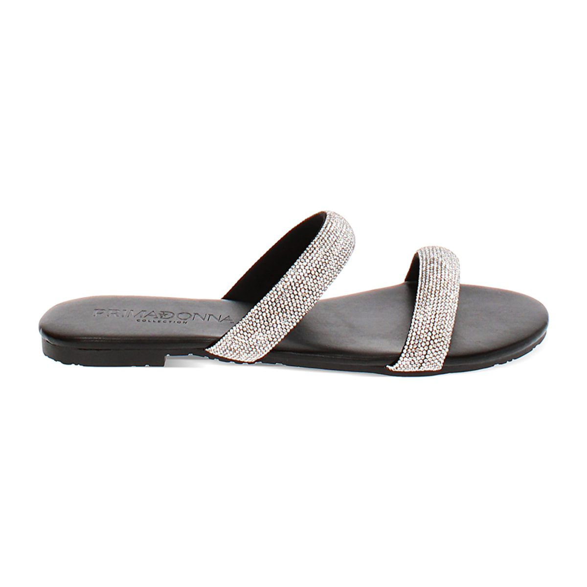 Sandali bassi neri con strass