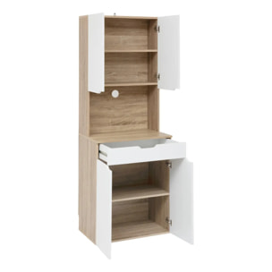 Buffet de cuisine 4 portes Eat up blanc et bois