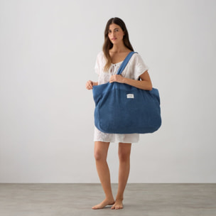 Bolso de playa rizo Riza color azul Algodón y poliéster