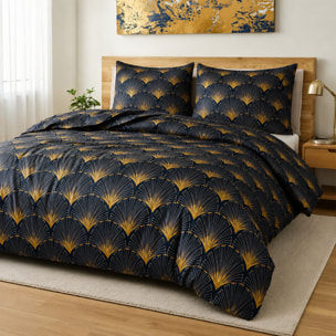 Parure housse de couette 100% microfibre motif éventail - opera