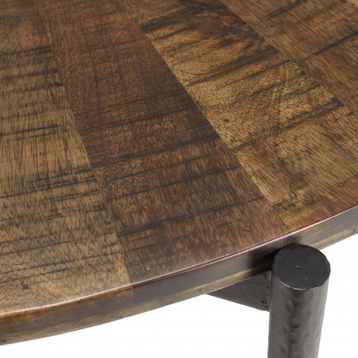 KIARA - Table à manger ronde 120x120cm en bois recyclé
