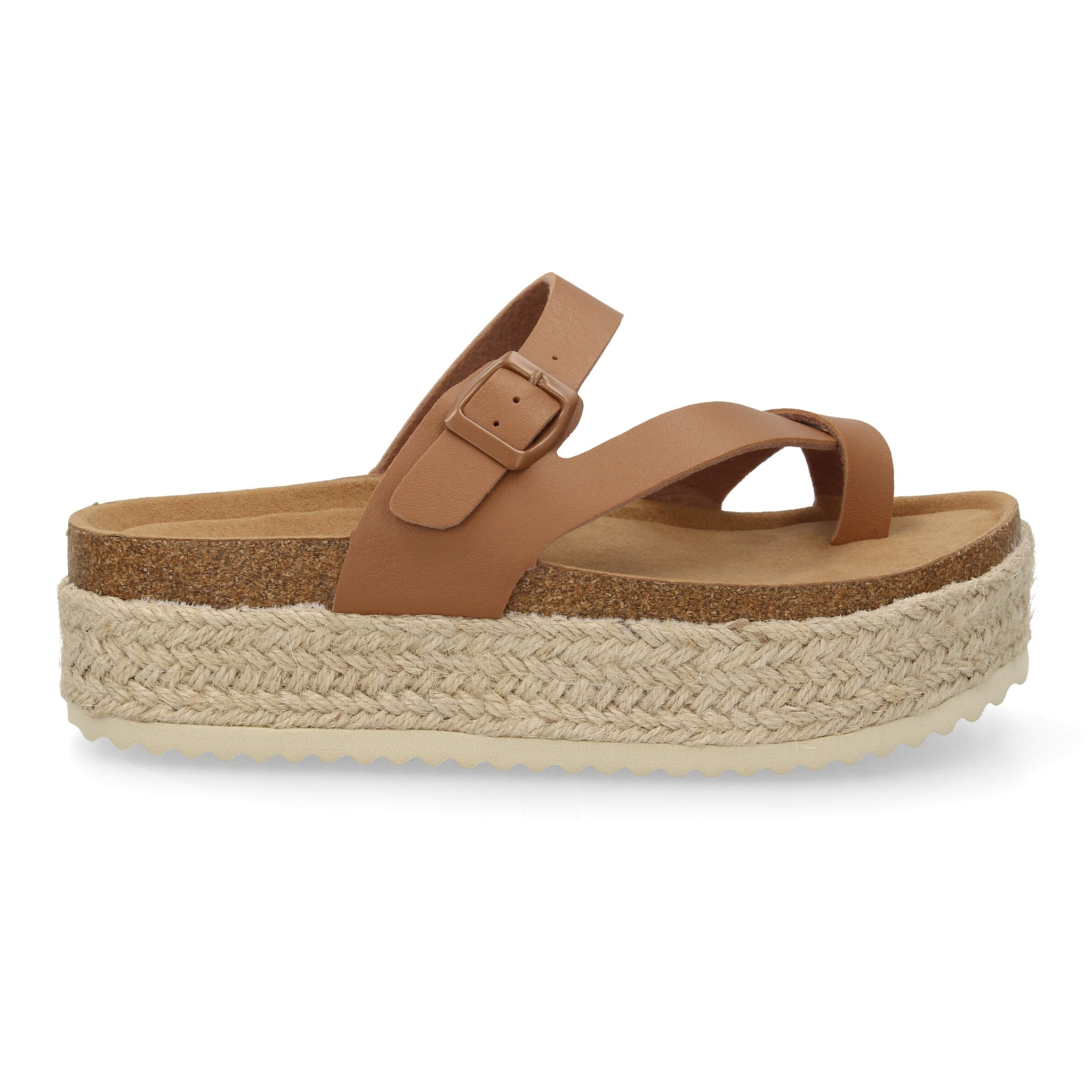 Sandalia plataforma cómoda mujer cierre hebilla