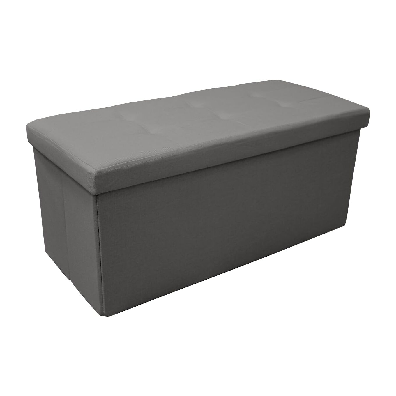 Pouf contenitore imbottito in tessuto con seduta lunga, panca multifunzione con spazio interno, ideale come poggiapiedi, seduta o contenitore, pratico e versatile per soggiorno, camera o ingresso, facile da pulire, dimensioni 76x34x34 cm