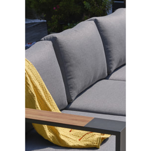 MANDELIEU - Salon de jardin 5 places en aluminium et accoudoirs en HPL