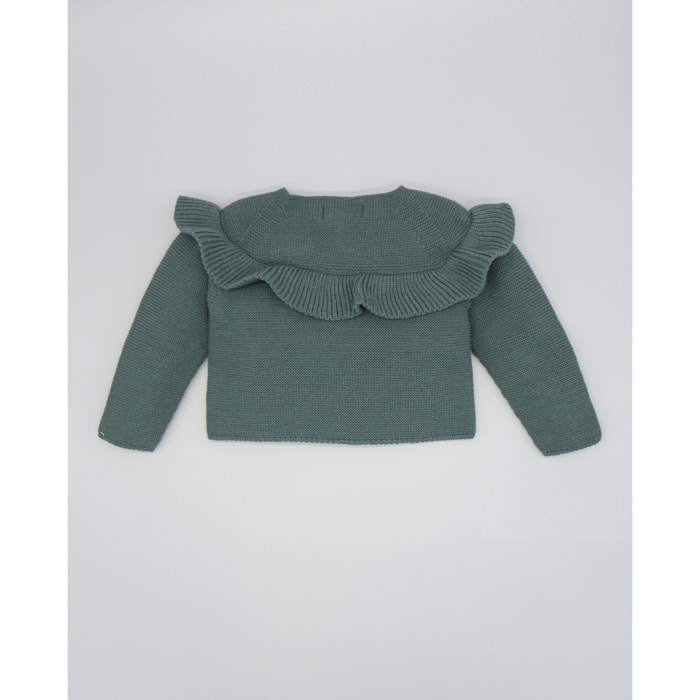 CHAQUETA VOLANTE BOTONES CORAZÓN VERDE