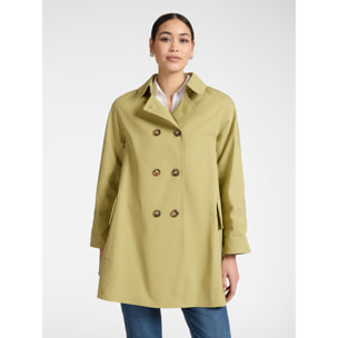 Elena Mirò - Trench cruzado en gabardina - Verde claro