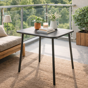 EVORA Table carrée 2 places 50x50cm gris foncé