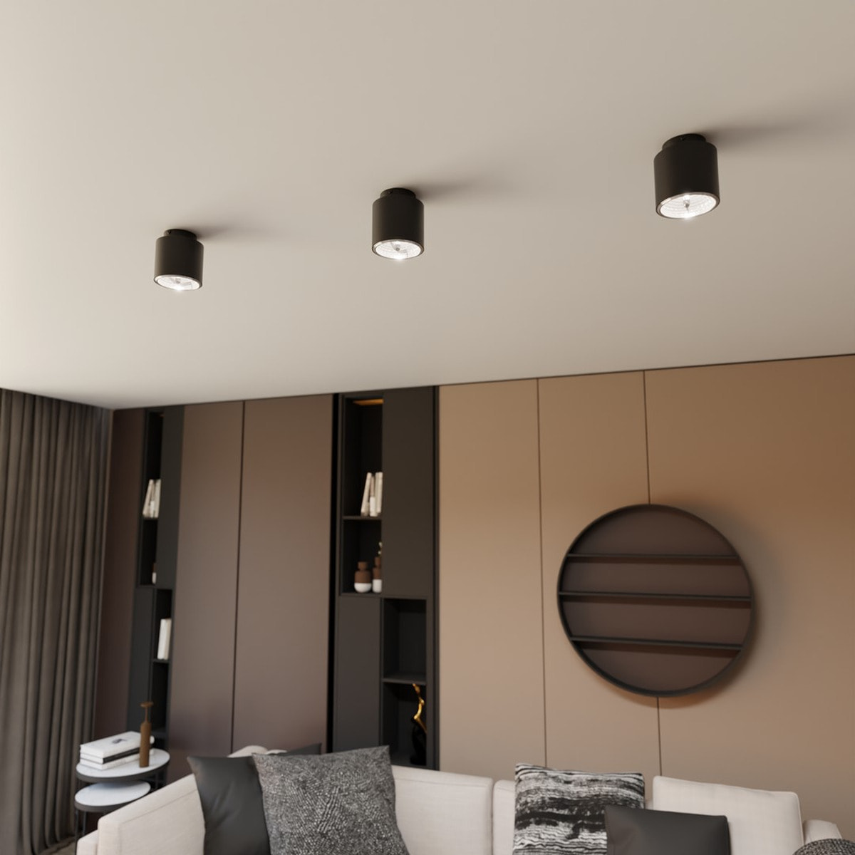 Lampada da soffitto Nano in acciaio nero opaco