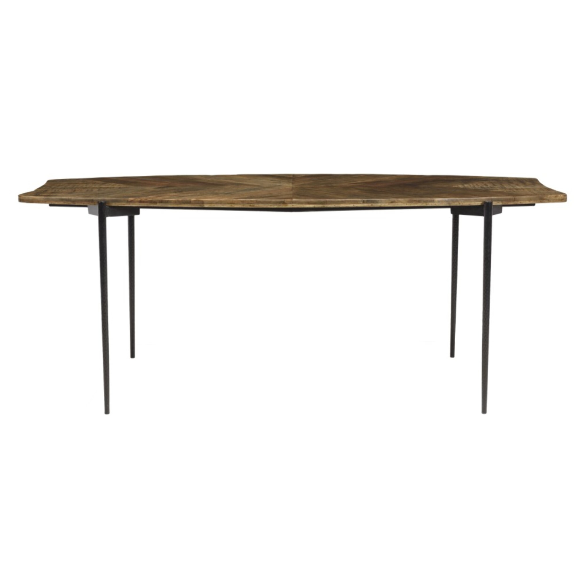 KIARA - Table à manger bords concaves 200x100cm bois recyclé