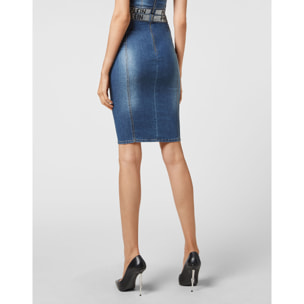 PHILIPP PLEIN Denim Short Skirt