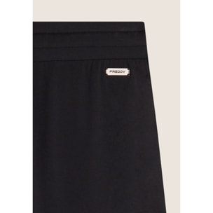 Pantalone lungo in felpa modal con bande a trecce