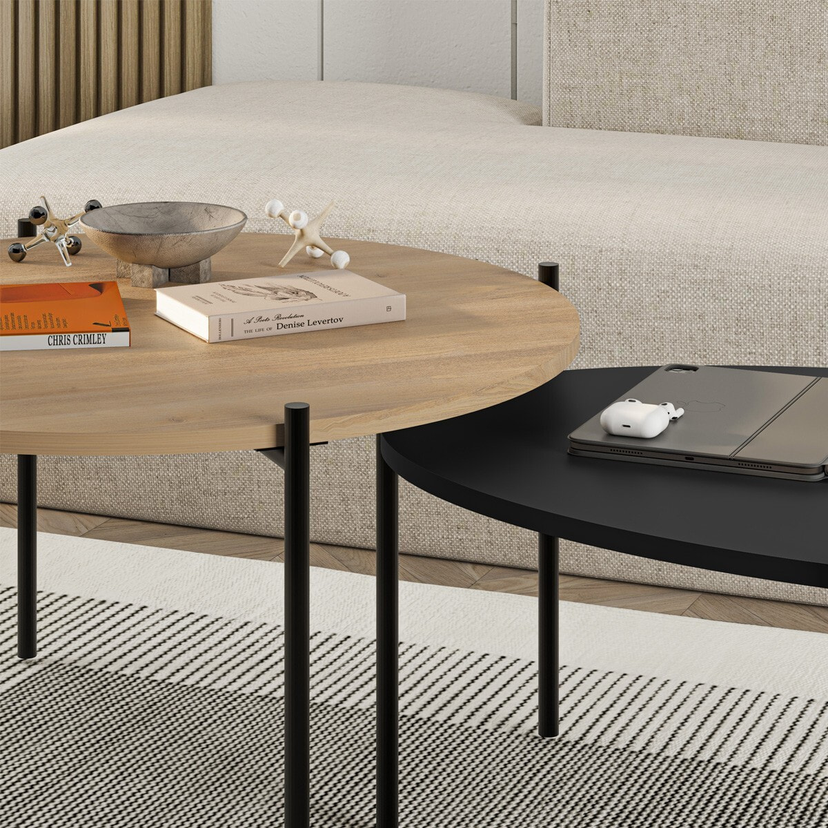 Lot de 2 tables basses gigognes - LORIS