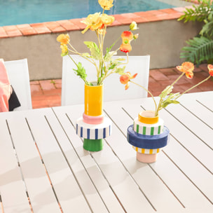 Table de jardin extensible aluminium + 8 assises SEATTLE + BUFFALO