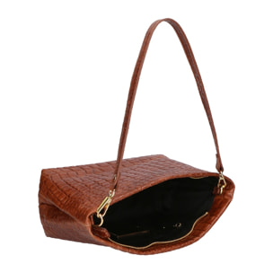 Borsa a spalla da donna - Modello Lorelei - Vera pelle croco - 33.0 x 19.0 x 10.0 cm
