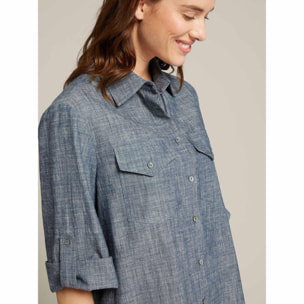 Elena Mirò - Camicia in chambray - Blu