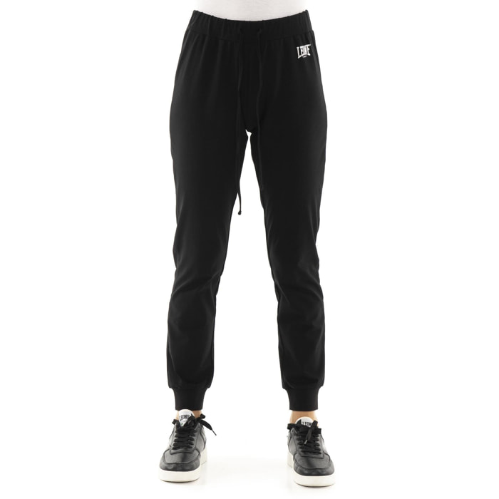 Pantaloni da donna in cotone non felpato con polsini Leone Basic