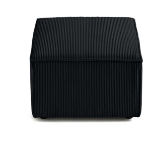 Arty - pouf d'appoint - en velours côtelé - Noir