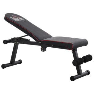 Banco de Musculación Plegable con Altura Ajustable 130x37x45-108 cm Negro