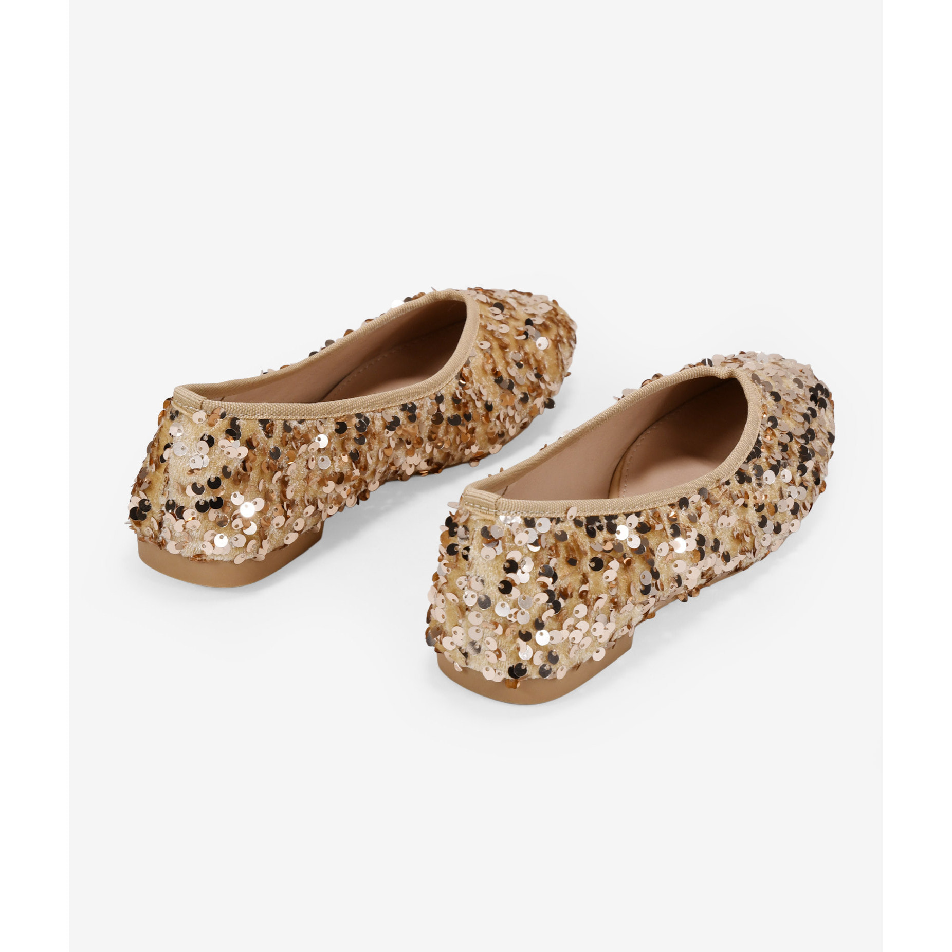 Bailarinas planas doradas con lentejuelas
