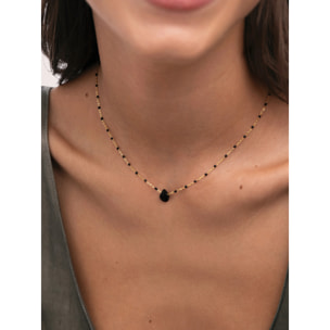 Collana Hydra Nero Acciao Placcato Oro