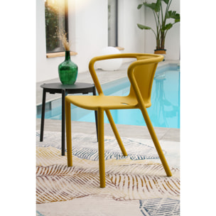 DIEGO - Lot de 2 fauteuils de jardin empilables, Polypropylène