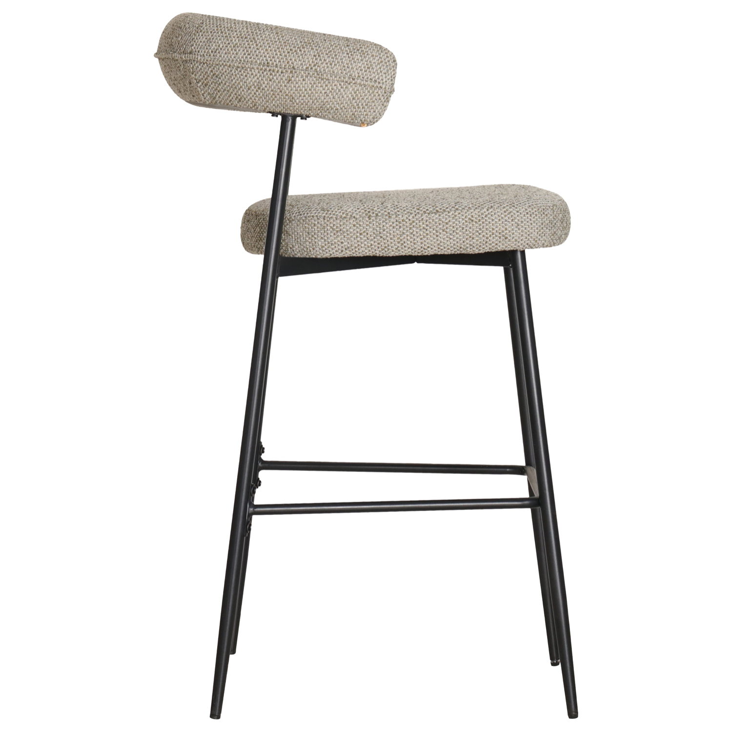 Lot de 2 tabourets de bar en tissu vert chiné THEA