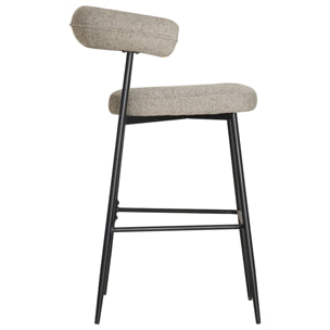 Lot de 2 tabourets de bar en tissu vert chiné THEA