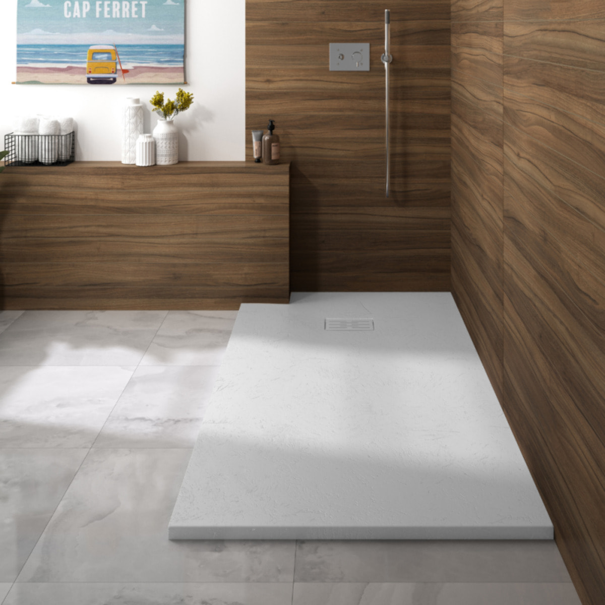 Receveur KINEDO découpable Kinerock Evo biolex rectangle blanc