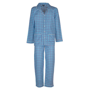 Pigiama leggero UOMO quadro blu celeste e bianco