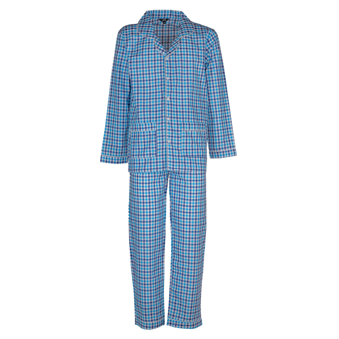 Pigiama leggero UOMO quadro blu celeste e bianco