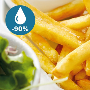 Airfryer PHILIPS NA353/10 friteuse sans huile double panier Blanc/Doré, Série 3000 9L (3+6L)