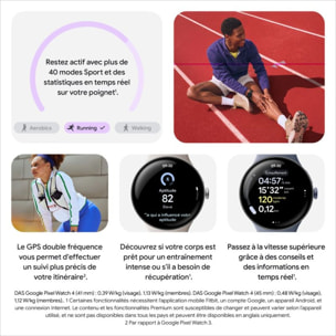 Montre connectée GOOGLE Pixel Watch 4 45mm Noir Mat/Noir 4G