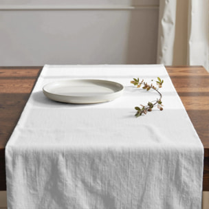 Chemin de table 100% coton Uni Blanc 203 50x150 cm