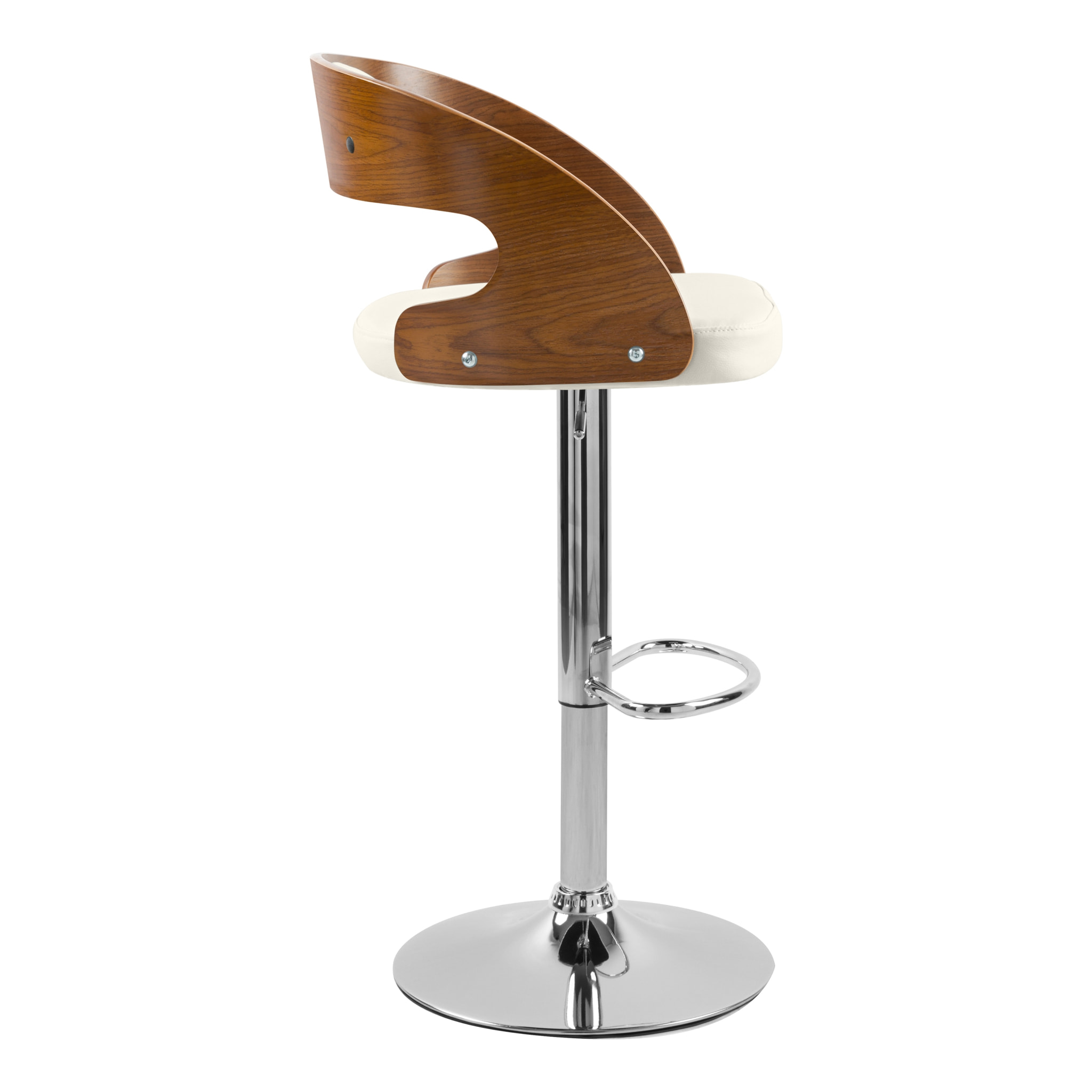 Chaise de bar réglable 62/84 cm en cuir synthétique blanc - Louis