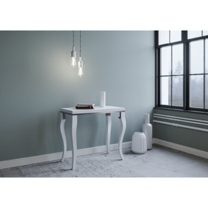 Console extensible portefeuille 90x45/90 cm Olanda Libra Frêne Blanc cadre Gris